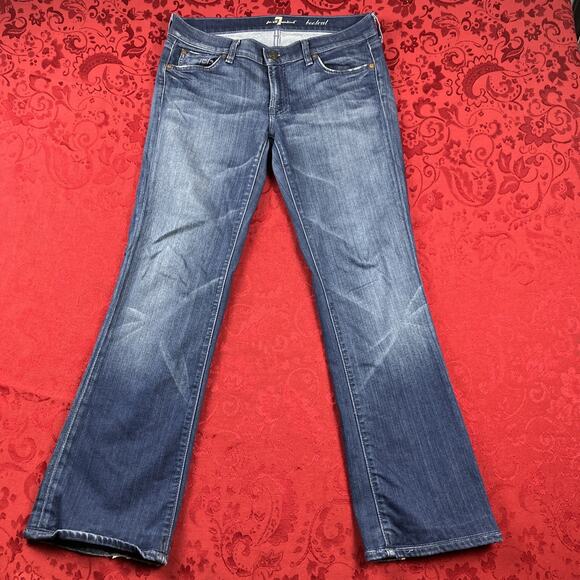 7 For All‎ Mankind Jeans Womens 28 32x29" Blue Bootcut Mid Rise Streetwear Y2K - Picture 1 of 14